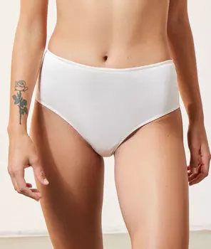 Трусики с высокой талией из сатина - DISCOBALL - Пудровый розовый - 46