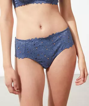 Трусики шортики из цветочного кружева - ECLATANTE - Серо-голубой - 40