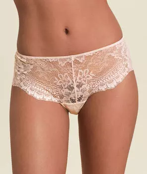 Трусики-шортики из цветочного кружева - INK - Пудровый розовый - 42
