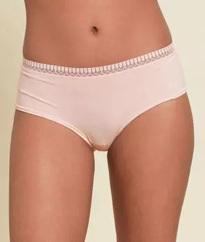 Трусики шортики из микрофибры с графичной окантовкой - HAPPILY - Пудровый розовый - 48