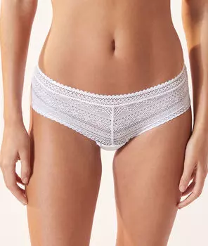 Трусики шортики из тонкого кружева - SUBLIME - Белый - 46