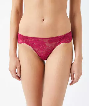 Трусики танга из цветочного кружева - MUSE - Малиновый - 40