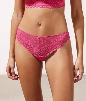 Трусики танга из кружева - CHERIE CHERIE - Фуксия - 42