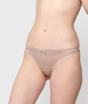 Трусики танга из кружева - PANAMA - Серо-бежевый - 40