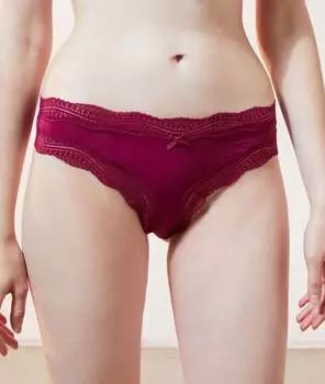 Трусики танга из микрофибры с кружевом - JAZZ - Малиновый - M