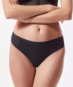 Трусики танга из тюля с высокой посадкой - OMBRAGE - Чёрный - 44