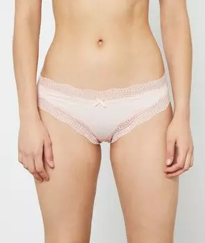 Трусики танга с графическим кружевом по краю - JAZZ - Пудровый - L