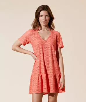 Tunique de plage en crochet - TIMELESS - ORANGE - L