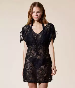 Tunique de plage en dentelle - MOON - NOIR - M