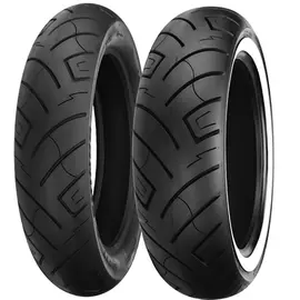 Мотошины 130/90 R16 Shinko SR777 Whitewall 73H TL Задняя (Rear) REINF