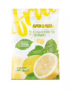актифрут карамель леденцовая лимон/мята 60 г