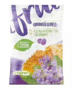 актифрут карамель леденцовая шалфей/мед 60 г