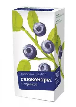 алтай фиточай 11 глюконорм с черникой 20 фильтр-пакетов
