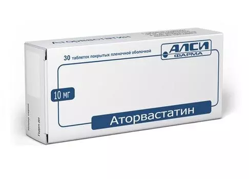 аторвастатин 10 мг 30 табл