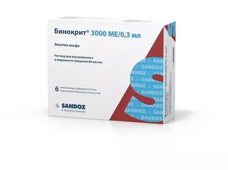бинокрит р-р для ин 3000 ме (84 мкг)/0,3 мл 6 шприцев