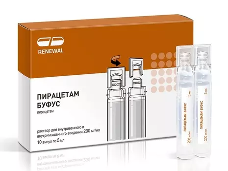 пирацетам буфус раствор для инъекций 20% 5 мл 10 амп реневал