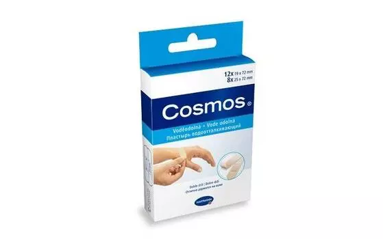 пластырь космос water-resistant 2 размера 20 водоотталкивающий