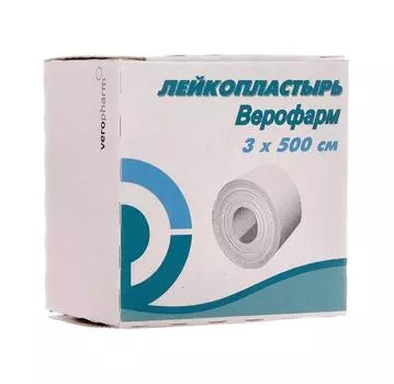 пластырь верофарм 3*500 см картон