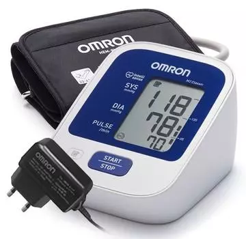 тонометр омрон автоматический м2 классик с адаптером и универсальной манжетой