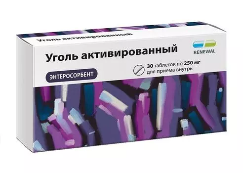 уголь активированный 250 мг 30 табл реневал
