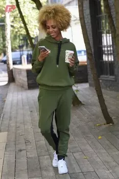 Спортивный костюм "Oversize" хлопок хаки ks.020.27