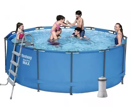Бассейн каркасный круглый STEEL PRO MAX 366х120 см, фильтр-насос, лестница, 5614S