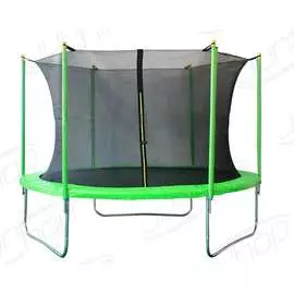 Батут JUNHOP 8 Комплект с защитной сетью и лестницей зеленый