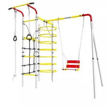Дачный комплекс Космос + ЦЕПНЫЕ качели Romana 103.21.05 (красный/желтый/белый)
