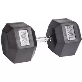 Гантель гексагональная обрезиненная DHZ ZSO, 70 кг