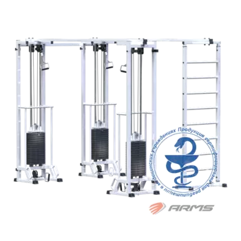 Грузоблочный тренажер Биотонус-3+шведская стенка стек 3 х 75 кг ARMS AR087.3х2400
