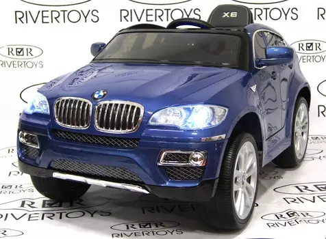 Электромобиль RiverToys BMW-X6 BLUE-GLANEC