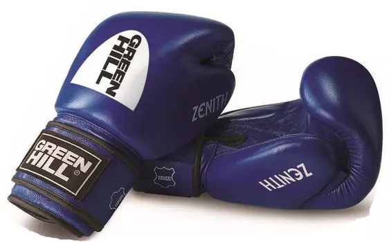Перчатки боксерские кожаные GreenHill ZENITH 14 OZ BGZ-2017 Синий