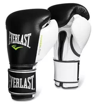 Перчатки тренировочные Everlast Powerlock 14oz черн/бел/зел