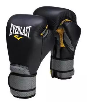 Перчатки тренировочные на липучке Everlast Pro Leather Strap 10oz черный