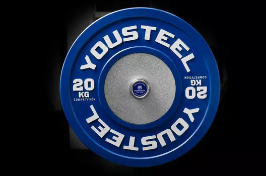 Профессиональные соревновательные каучуковые диски Yousteel 20 кг синий
