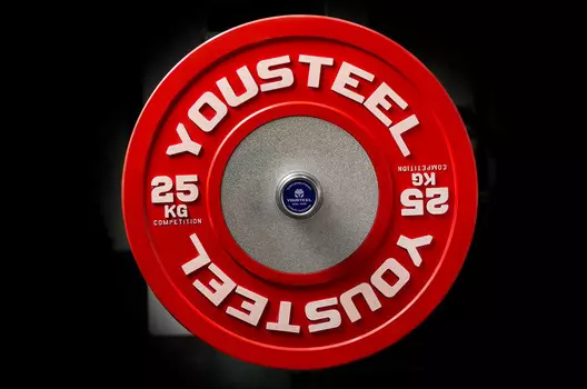 Профессиональные соревновательные каучуковые диски Yousteel 25 кг красный