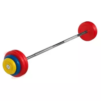 Штанга неразборная с цветными дисками MB Barbell MB-BarMW-C32,5