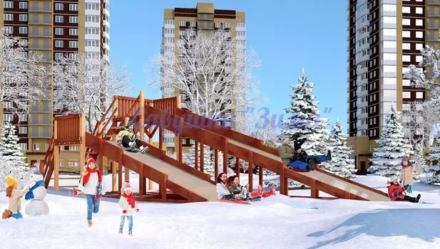 Зимняя деревянная игровая горка Савушка Зима - 7