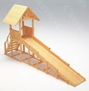 Зимняя деревянная игровая горка Савушка "Зима wood" - 5