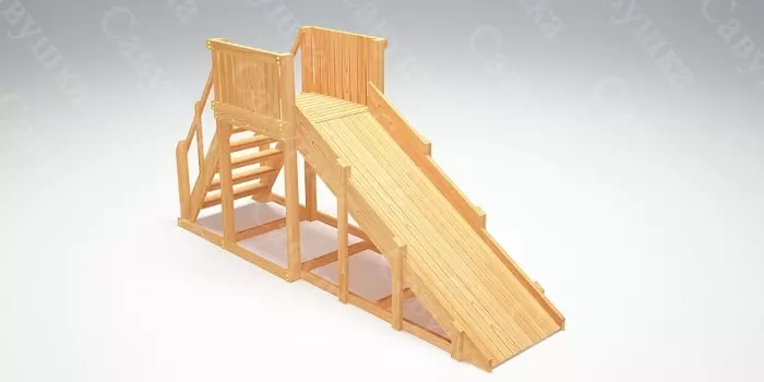 Зимняя деревянная игровая горка Савушка "Зима wood" - 2