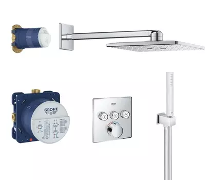 Душевая система GROHE SmartControl с душевым гарнитуром и верхним душем Rainshower SmartActive Cube 310, хром (34712000)