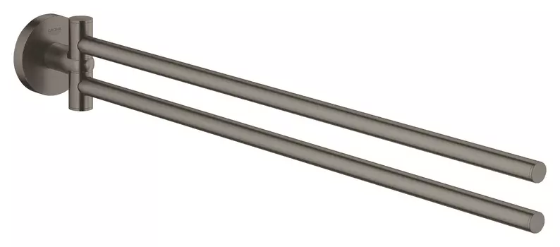 Двойной держатель для полотенца GROHE Essentials, тёмный графит матовый (40371AL1)