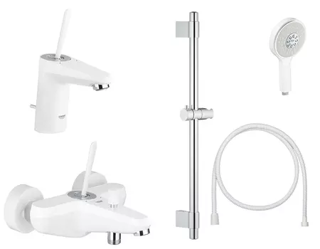 Готовый комплект для ванной комнаты GROHE Eurodisc Joy, белая луна (NB0023-1)
