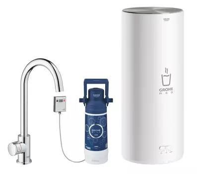 Комплект с вентилем для кухни GROHE Red Mono New, бойлер L-size, без функции смесителя, хром (30080001)