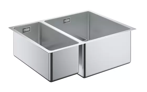 Мойка из нержавеющей стали, 1,5 чаши, основная чаша справа, монтаж под столешницу, K700U 60-S 58,5/44 1.5 (31576SD0)