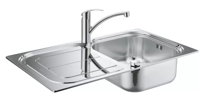 Набор: Мойка из нержавеющей стали K300 45 -S 1.0 и смеситель для кухни GROHE Eurosmart (31565SD0)