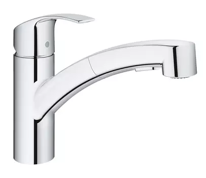 Смеситель для кухни GROHE Eurosmart с выдвижным изливом, низкий излив, хром (30305000)