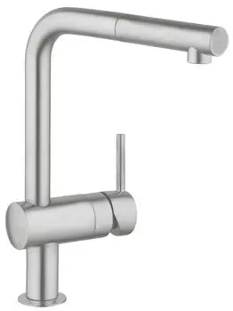 Смеситель для кухни GROHE Minta с выдвижным изливом, суперсталь (32168DC0)