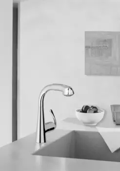 Смеситель для кухни GROHE Zedra с выдвижным изливом/лейкой, хром (32553000)