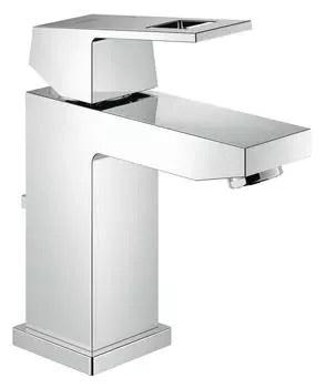 Смеситель для раковины GROHE Eurocube с донным клапаном и низким изливом, хром (23127000)